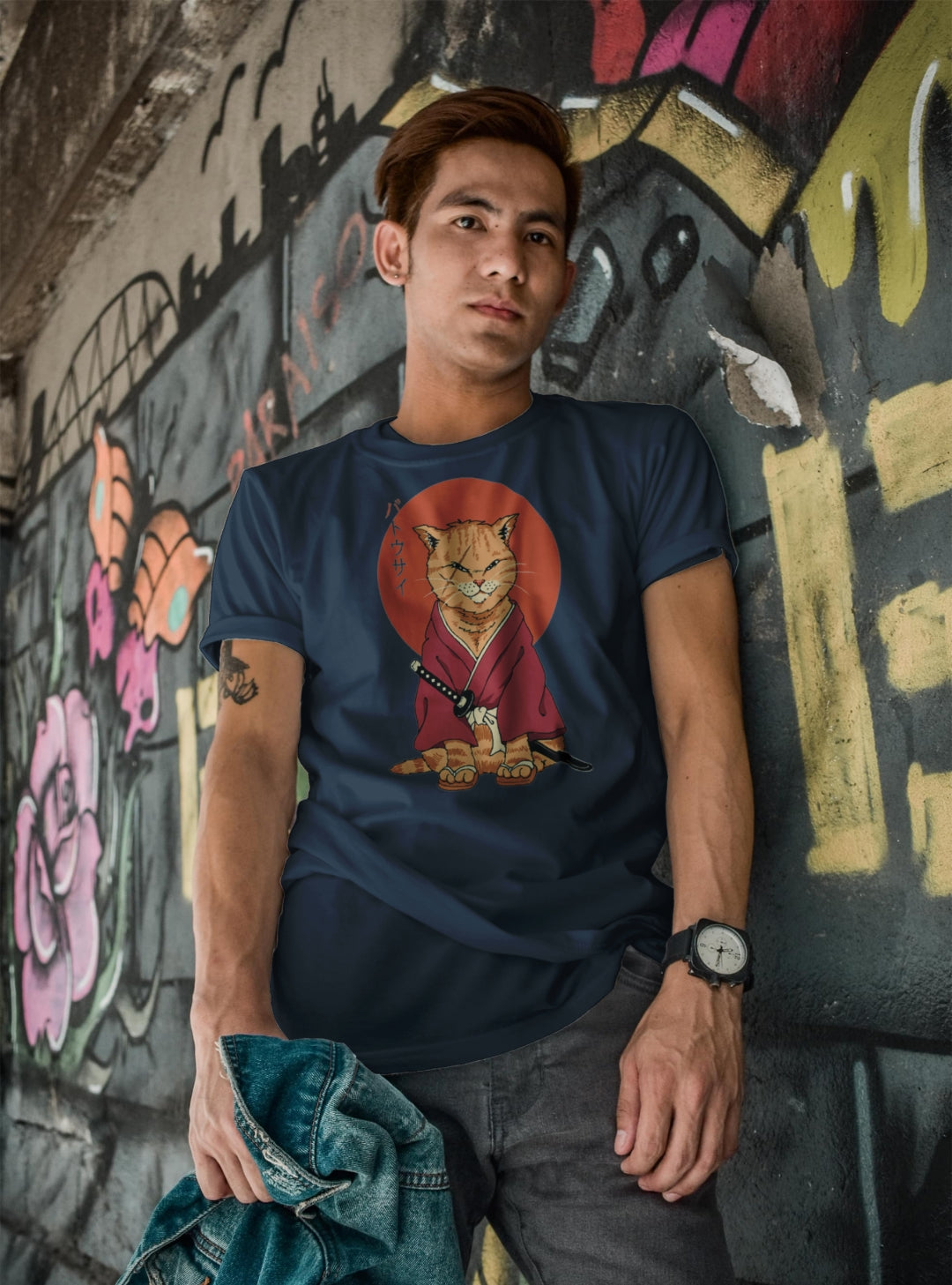 Polera Gato Samurai