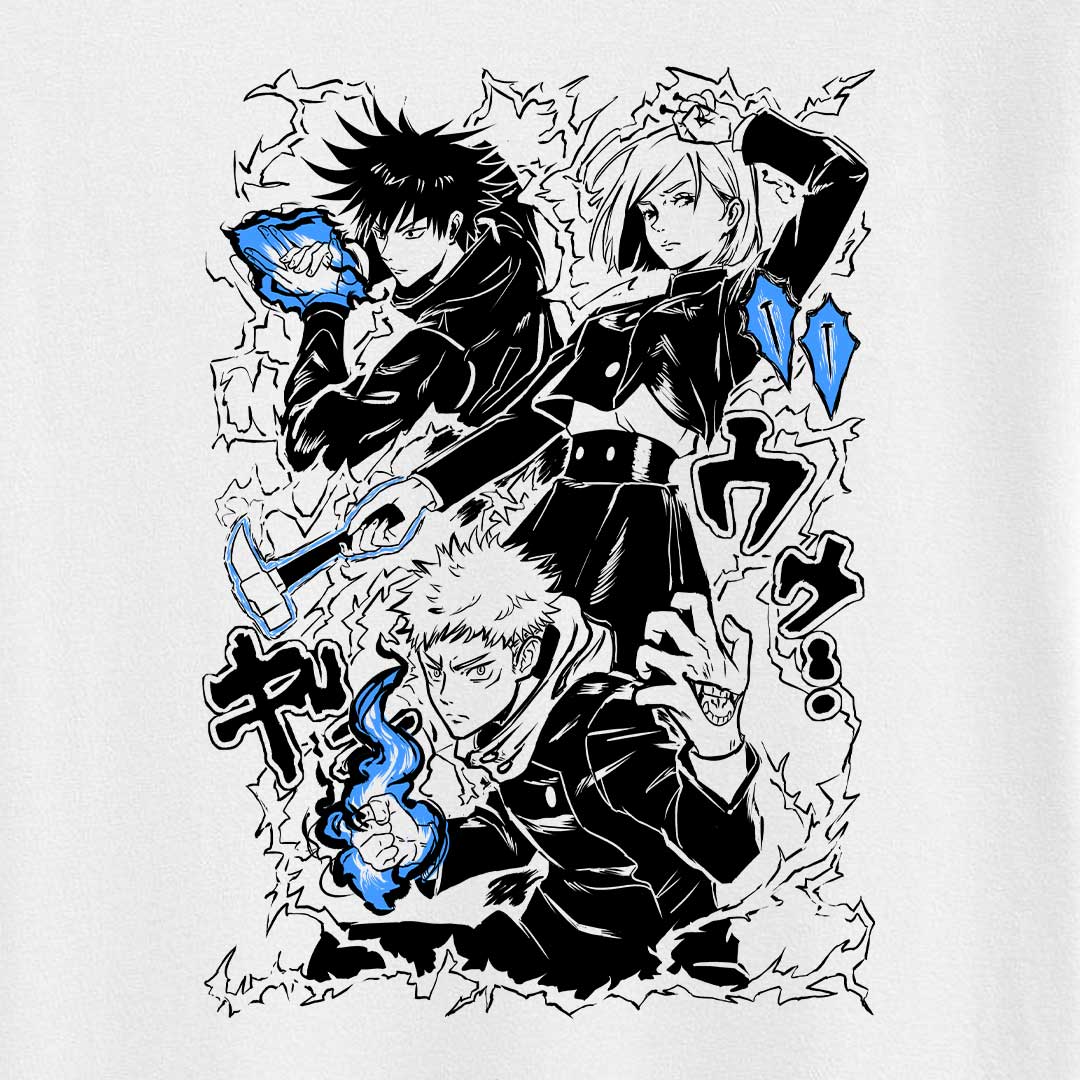 Polera-Jujutsu-Kaisen-detalle-blanca